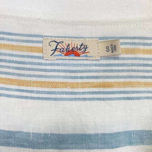 FAHERTY Beach Days Tunic Dress in Luciano Stripe 100% Linen Womens S Beach Boho - Picture 2 of 10